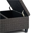 Harrison 36 in. W Coffee Table Storage Ottoman in Ebony Gray Tweed Look Fabric