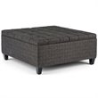 Harrison 36 in. W Coffee Table Storage Ottoman in Ebony Gray Tweed Look Fabric