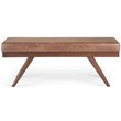 Chanelle 48 in. W Rectangle Ottoman Bench in Distressed Umber Brown Faux Leather
