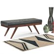Pierce 48 inch W Modern Rectangle Ottoman Bench in Distressed Black Faux Leather