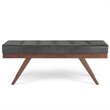 Pierce 48 inch W Modern Rectangle Ottoman Bench in Distressed Black Faux Leather