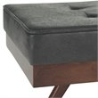 Pierce 48 inch W Modern Rectangle Ottoman Bench in Distressed Black Faux Leather