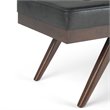 Pierce 48 inch W Modern Rectangle Ottoman Bench in Distressed Black Faux Leather