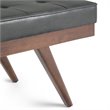 Pierce 48 inch W Modern Rectangle Ottoman Bench in Distressed Black Faux Leather