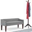 Simpli Home Parris Upholstered Bedroom Bench in Pebble Gray and Brown