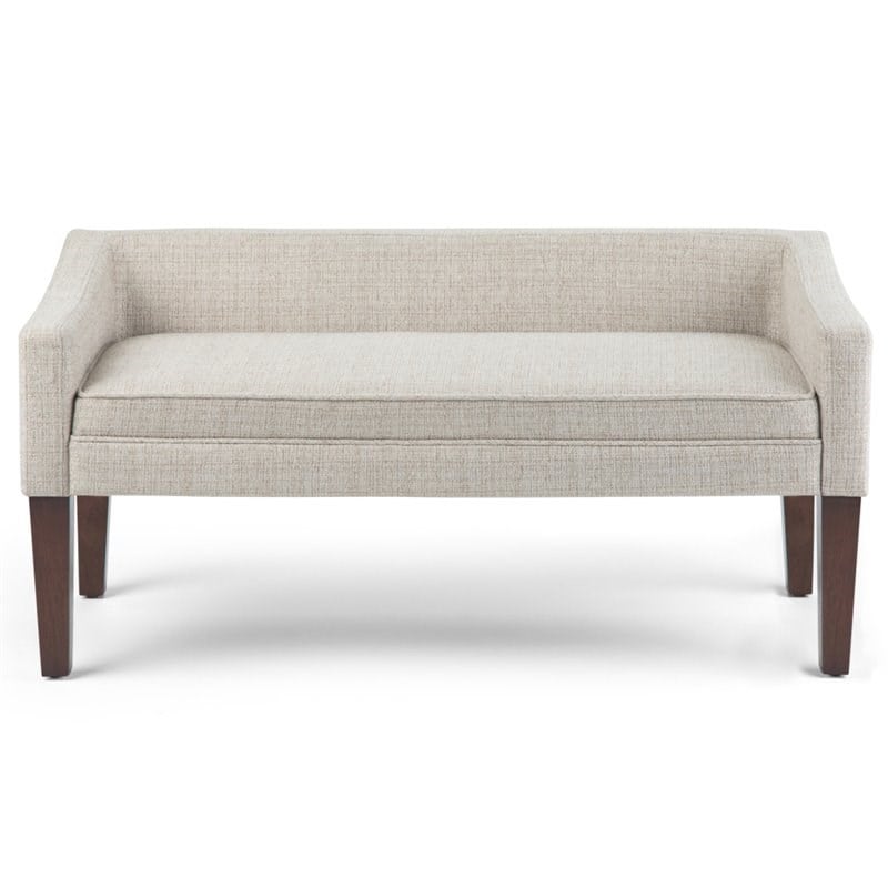 Simpli Home Parris Upholstered Bedroom Bench in Platinum and Brown