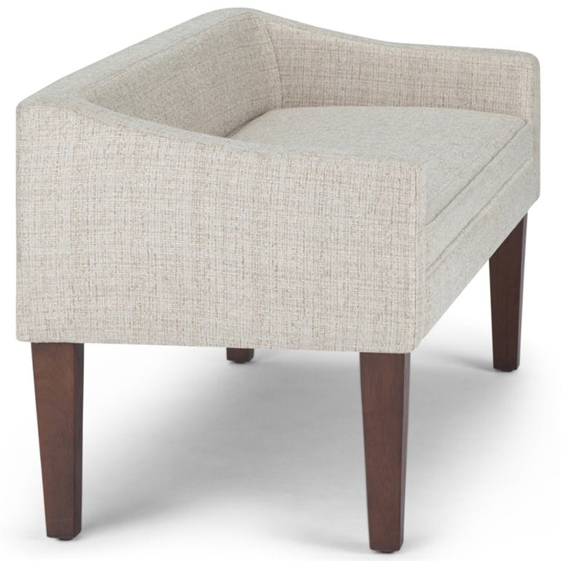 Simpli Home Parris Upholstered Bedroom Bench in Platinum and Brown