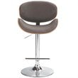Marana Bentwood Adjustable Height Lift Bar Stool inDistressed Brown Faux Leather