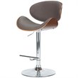 Marana Bentwood Adjustable Height Lift Bar Stool inDistressed Brown Faux Leather
