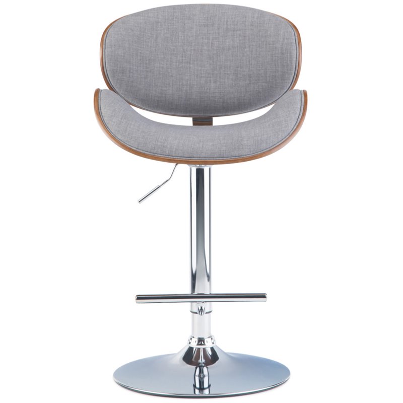 Simpli Home Marana Adjustable Bar Stool in Gray and Brown