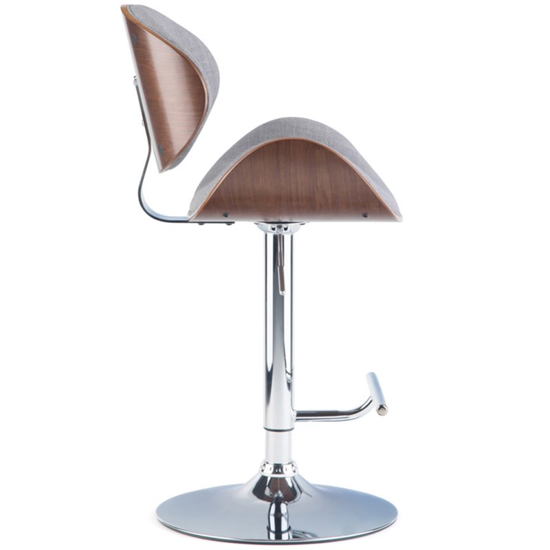 Simpli Home Marana Adjustable Bar Stool in Gray and Brown
