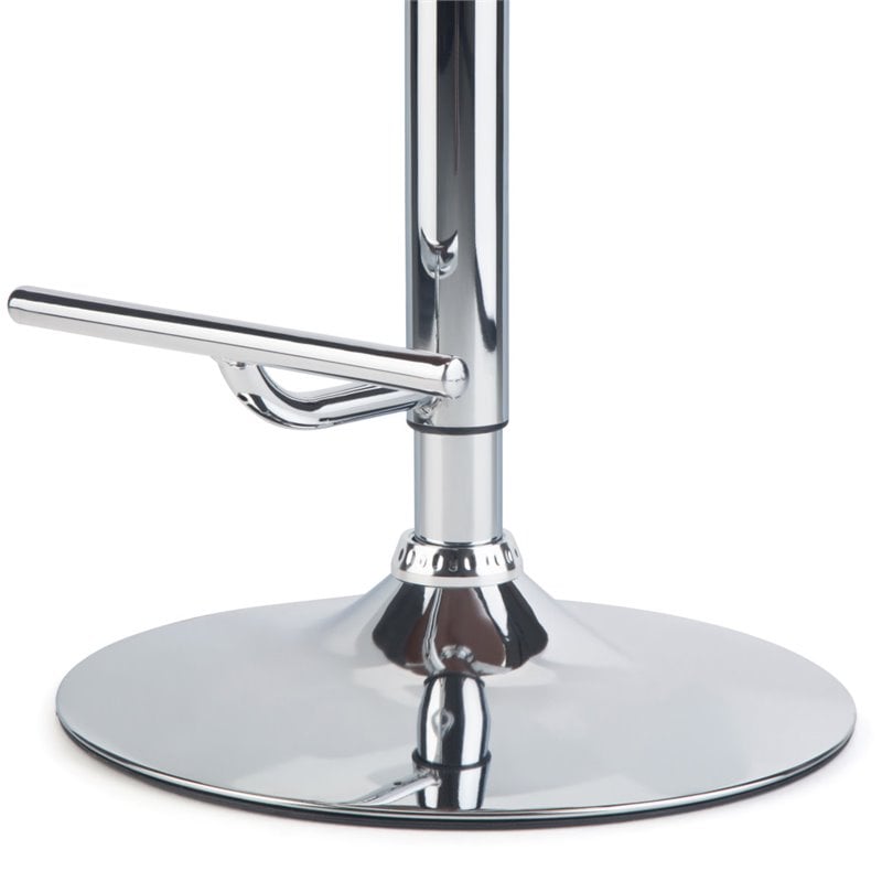 Marana Bentwood Adjustable Height Gas Lift Bar Stool in Stone Gray Faux Leather