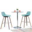 Randolph 28 inch Seat Height Mid Century Modern Bentwood Counter/Bar Height Stool in Aqua Blue Linen Look Fabric (Set of 2)