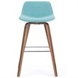 Randolph 28 inch Seat Height Mid Century Modern Bentwood Counter/Bar Height Stool in Aqua Blue Linen Look Fabric (Set of 2)