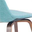Randolph 28 inch Seat Height Mid Century Modern Bentwood Counter/Bar Height Stool in Aqua Blue Linen Look Fabric (Set of 2)
