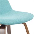 Randolph 28 inch Seat Height Mid Century Modern Bentwood Counter/Bar Height Stool in Aqua Blue Linen Look Fabric (Set of 2)