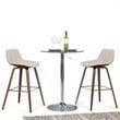 Randolph 28 inch Seat Height Mid Century Modern Bentwood Counter/Bar Height Stool in Natural Linen Look Fabric (Set of 2)