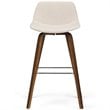 Randolph 28 inch Seat Height Mid Century Modern Bentwood Counter/Bar Height Stool in Natural Linen Look Fabric (Set of 2)