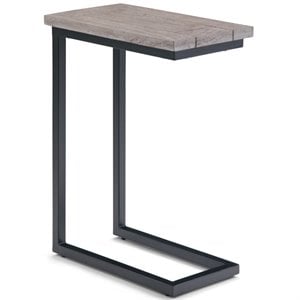 Simpli Home Skyler Contemporary End Table in Birch and Black