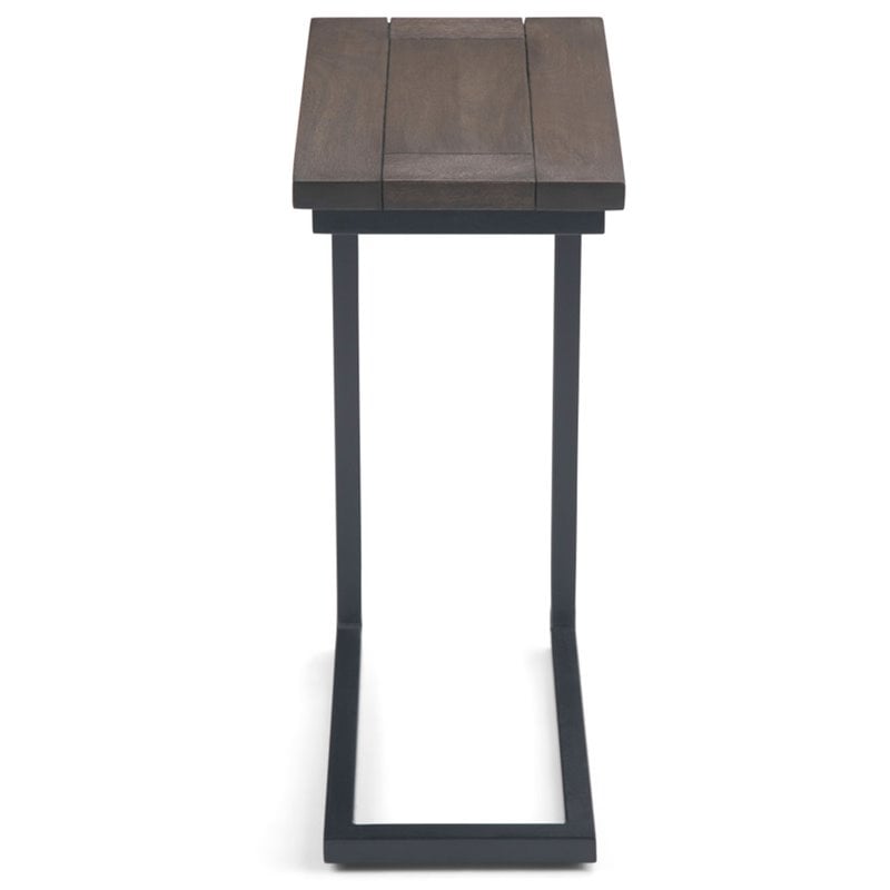 Simpli Home Skyler Contemporary End Table in Walnut and Black