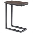 Simpli Home Skyler Contemporary End Table in Walnut and Black