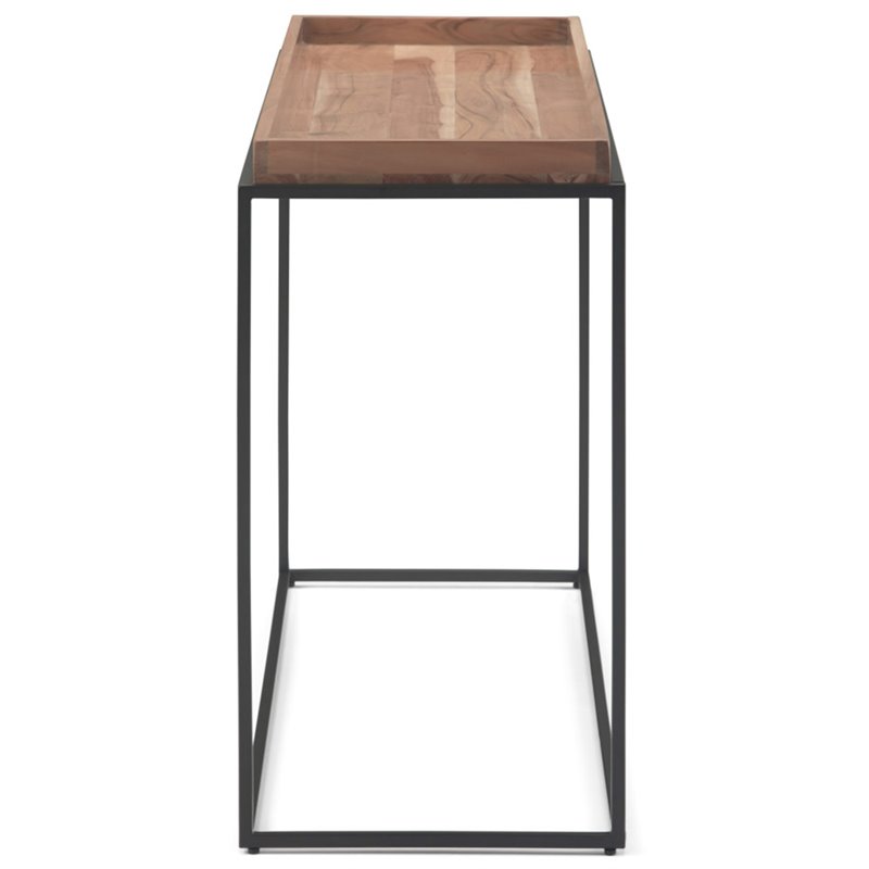Simpli Home Carter Solid Acacia Wood And Metal 47 Inch Wide Contemporary Tray Top Console Table In Natural