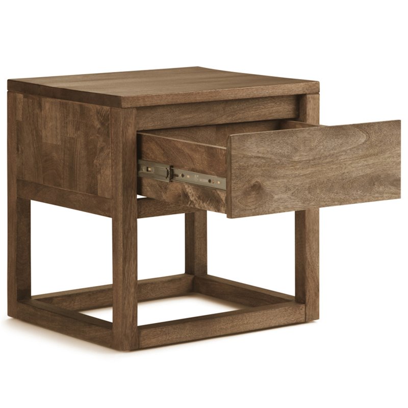 Simpli Home Cornell Solid Mango Wood 20 inch Wide Modern Rustic End