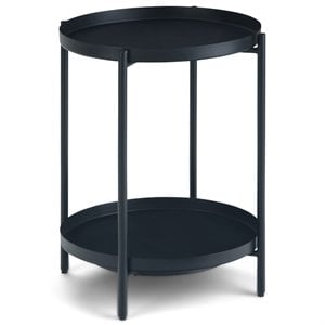 Simpli Home Monet Industrial 17 &quot Metal Metal End Table in Black