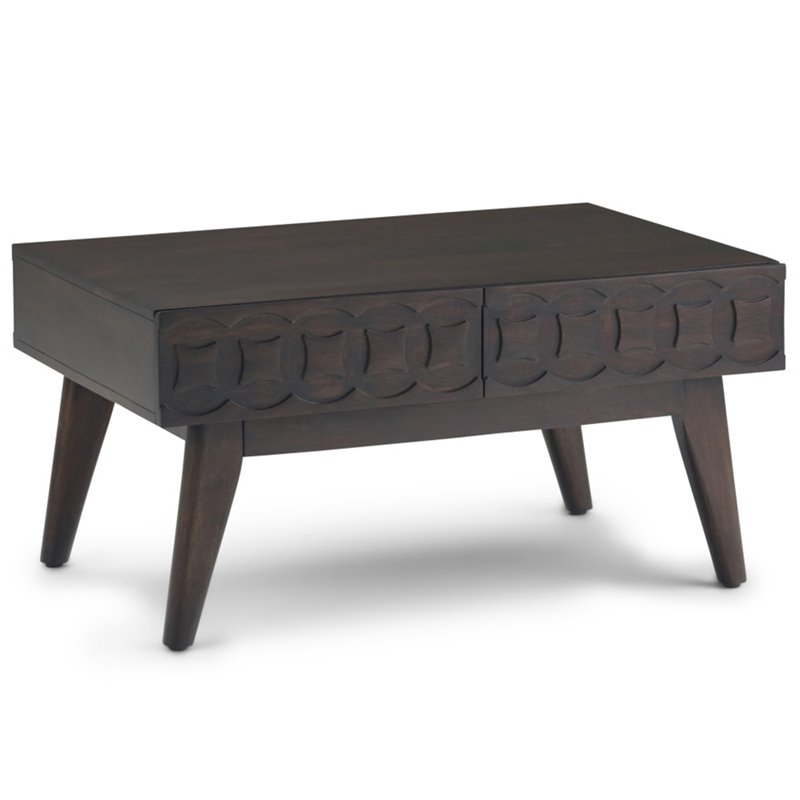 Simpli Home Wainwright Solid Mango Wood 36 Inch Wide Mid Century Modern Coffee Table In Chestnut Brown Simpli Home Wainwright Solid Mango Wood 36 Inch Wide Mid Century Modern Coffee Table In Chestnut Brown