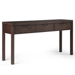 Hollander 60&quot Wide Solid Wood Contemporary Console Table in Warm Walnut Brown