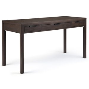 Simpli Home Hollander Solid Wood Contemporary 60 &quot Desk in Warm Walnut Brown