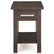 Simpli Home Kitchener 1 Drawer End Table in Warm Walnut