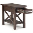 Simpli Home Kitchener 1 Drawer End Table in Warm Walnut