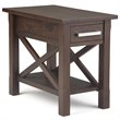 Simpli Home Kitchener 1 Drawer End Table in Warm Walnut