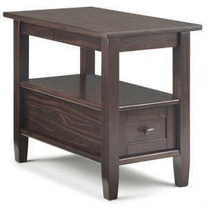 simpli home warm shaker solid wood narrow end table