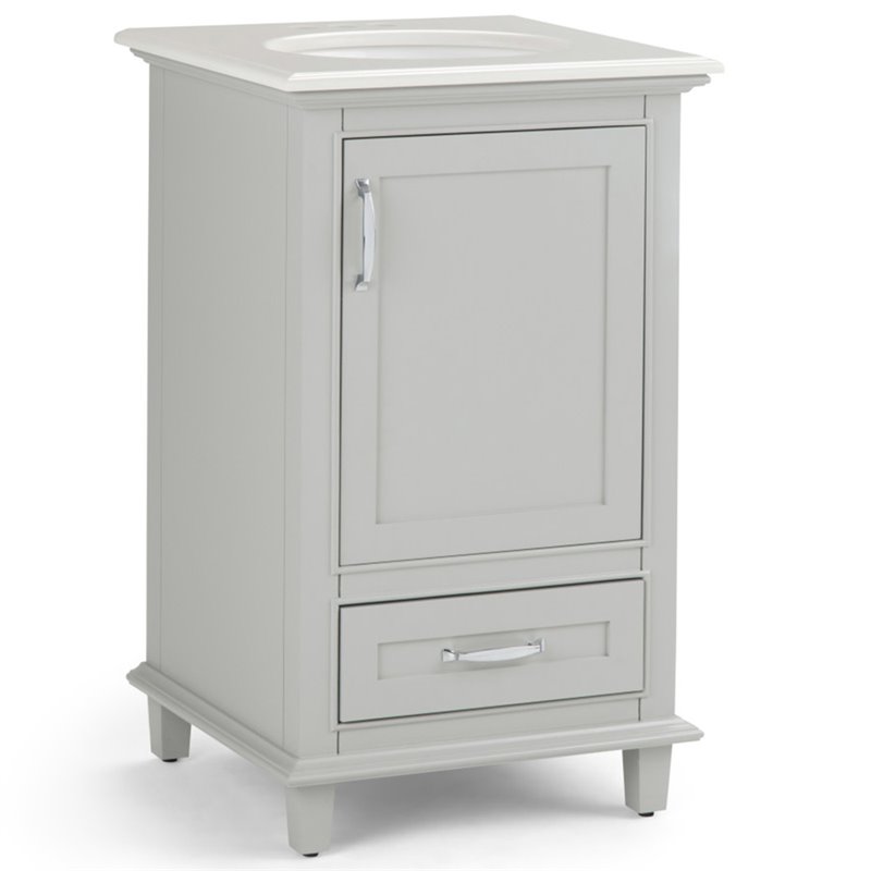 Simpli Home Ariana 21 Marble Top Bathroom Vanity In Warm Gray Axcvarwg 20