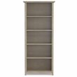 Amherst 30 inch Wide Solid Wood Transitional 5 Shelf Bookcase in Distressed Gray