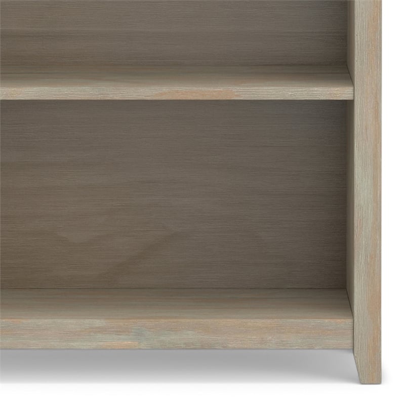Amherst 30 inch Wide Solid Wood Transitional 5 Shelf Bookcase in Distressed Gray