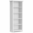 Amherst 30 inch Wide Solid Wood Transitional 5 Shelf Bookcase in White