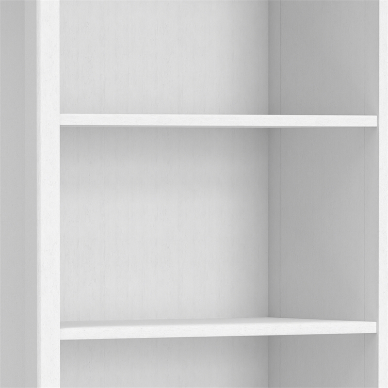 Amherst 30 inch Wide Solid Wood Transitional 5 Shelf Bookcase in White