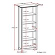 Amherst 30 inch Wide Solid Wood Transitional 5 Shelf Bookcase in White
