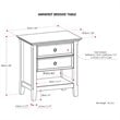 Amherst 24 inch Wide Solid Wood Transitional Bedside Table in White