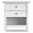 Amherst 24 inch Wide Solid Wood Transitional Bedside Table in White