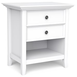 simpli home amherst 2 drawer transitional solid wood nightstand