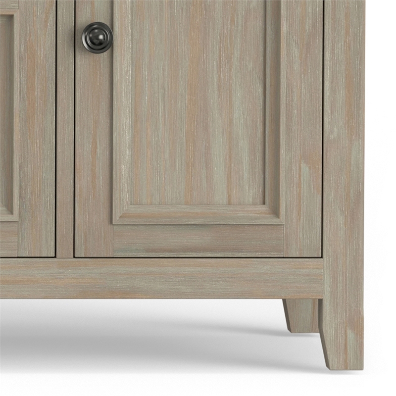 Amherst 72 inch Wide Solid Wood Transitional TV Stand in Distressed Gray