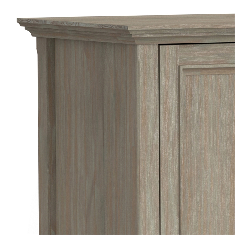 Amherst 72 inch Wide Solid Wood Transitional TV Stand in Distressed Gray