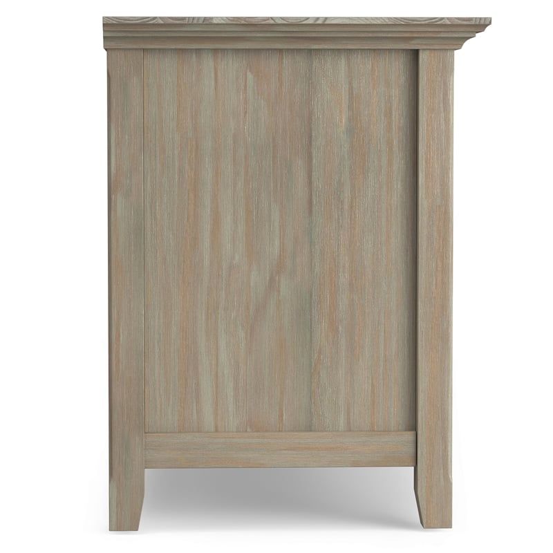 Amherst 72 inch Wide Solid Wood Transitional TV Stand in Distressed Gray