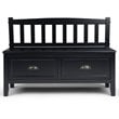 Burlington Wood 42 inch Wide Transitional Entryway Bench with Drawers in Black