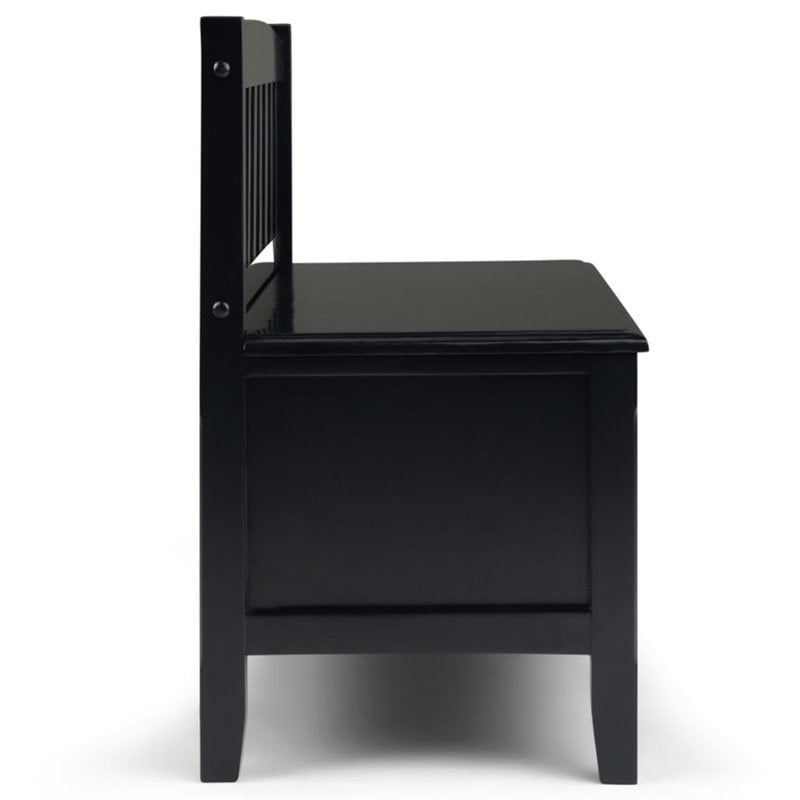 Burlington Wood 42 inch Wide Transitional Entryway Bench with Drawers in Black