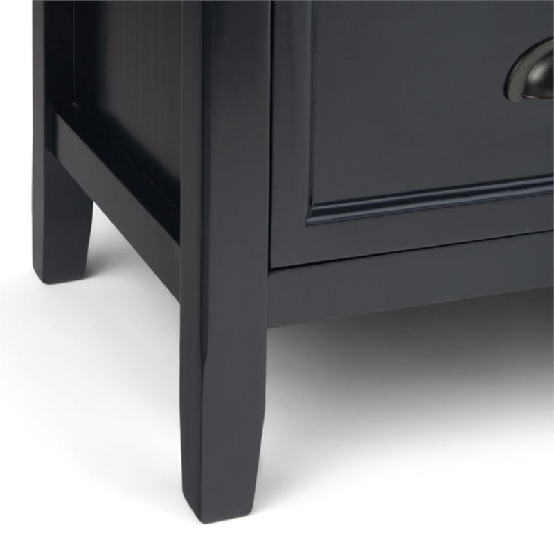 Burlington Wood 42 inch Wide Transitional Entryway Bench with Drawers in Black